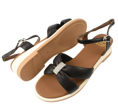 Sandale elegante, dama, FORMAZIONE, 49023 negru, piele naturala, toc